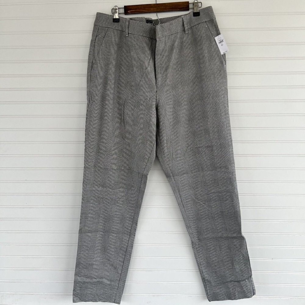 GAP Slim ankle high rise pants womens size 16 Tall Nwt plaid Belt Loops Casual